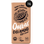 Ombar Raw Organic Chocolate - 60% Dark Choc & Almond - 10 x 70g